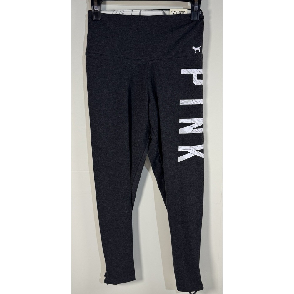 NWT Victoria's Secret High Waist Ankle Leggings Womens Black & White Pink Yoga S